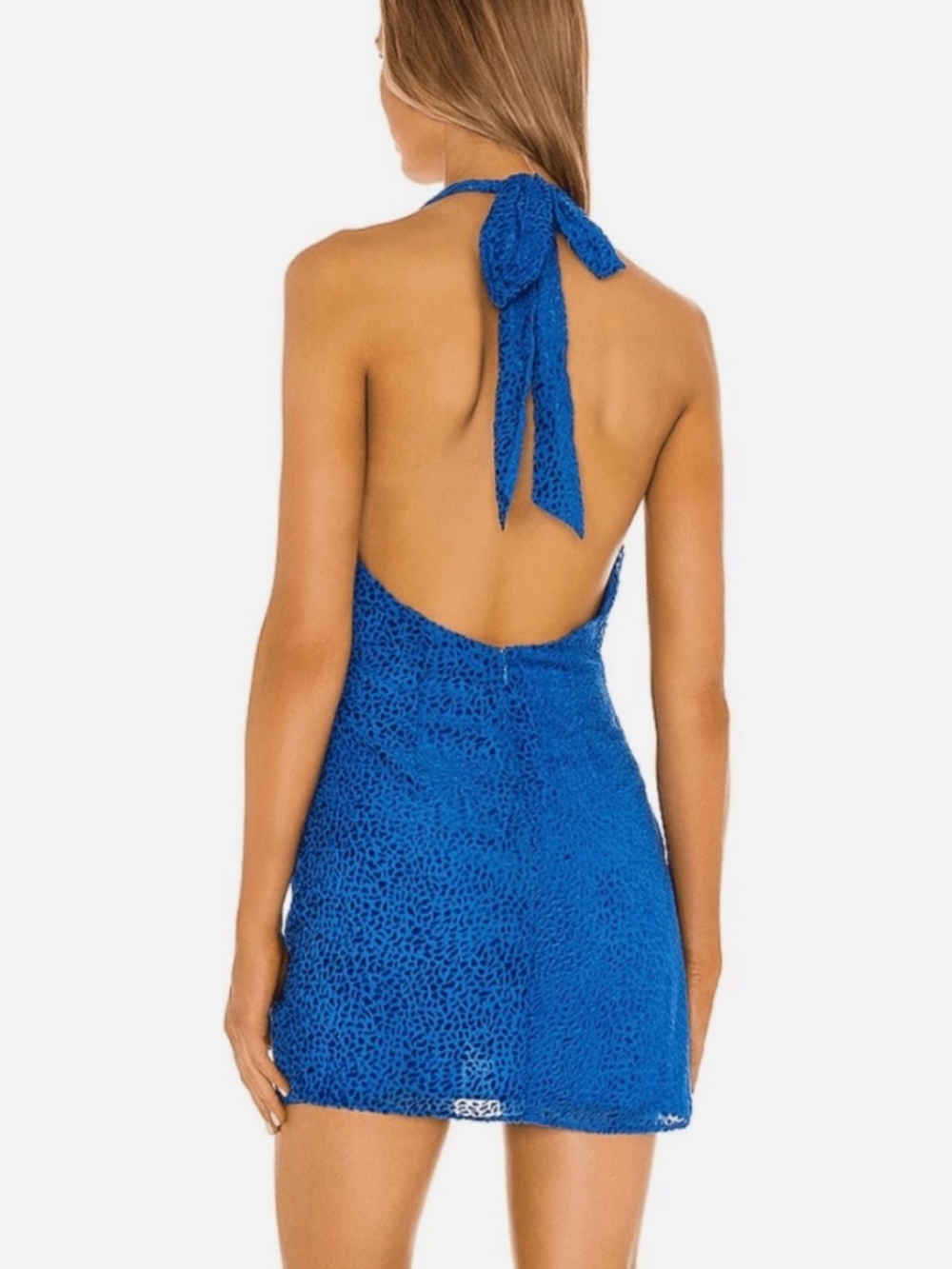 NEW NBD Pari Mini Dress in Blue Leopard Size Small